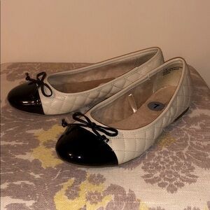 Ballet ballerina flat cap toe quilted coco designer patent slip on color block